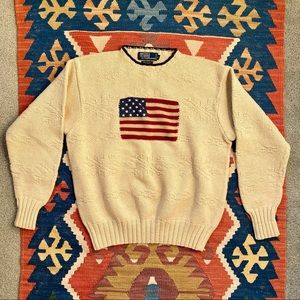 Vintage 90s Polo Ralph Lauren flag sweater